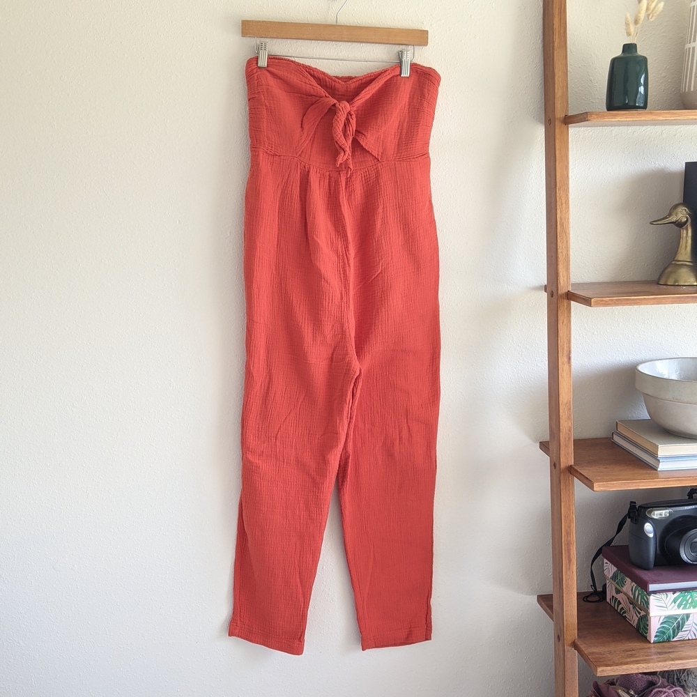 Anthropologie Saturday Sunday Isabel Gauzy Tie-Front Jumpsuit  - Sz S